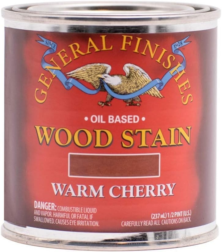 General Finishes Oil Based Wood Stain – Warm Cherry – 1/2 Pint