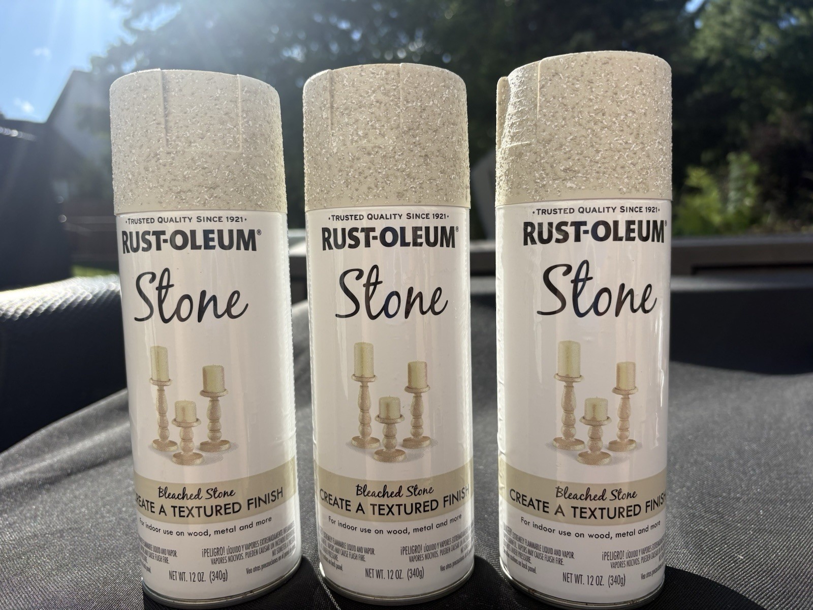 3 Rust-Oleum 342730 Bleached Stone Create Textured Finish 12oz ea Aerosol Spray