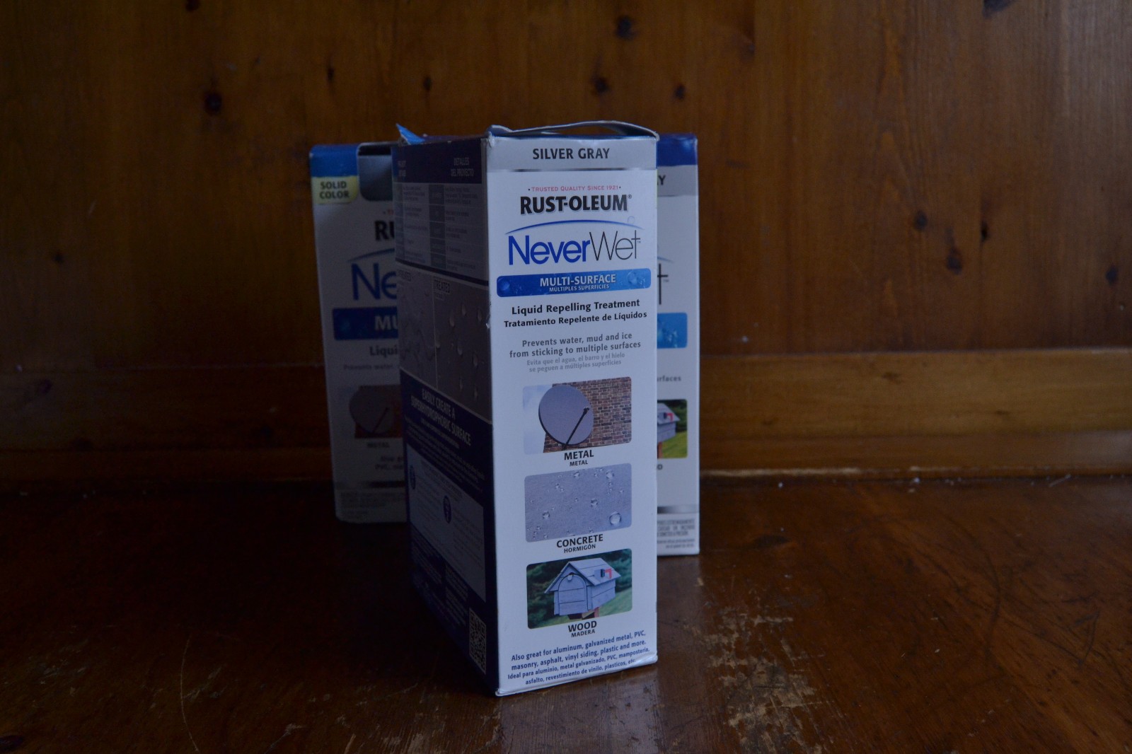 Never Wet Rust-Oleum Waterproof Liquid Repelling Spray Silver Grey 3 Kits 6 Cans