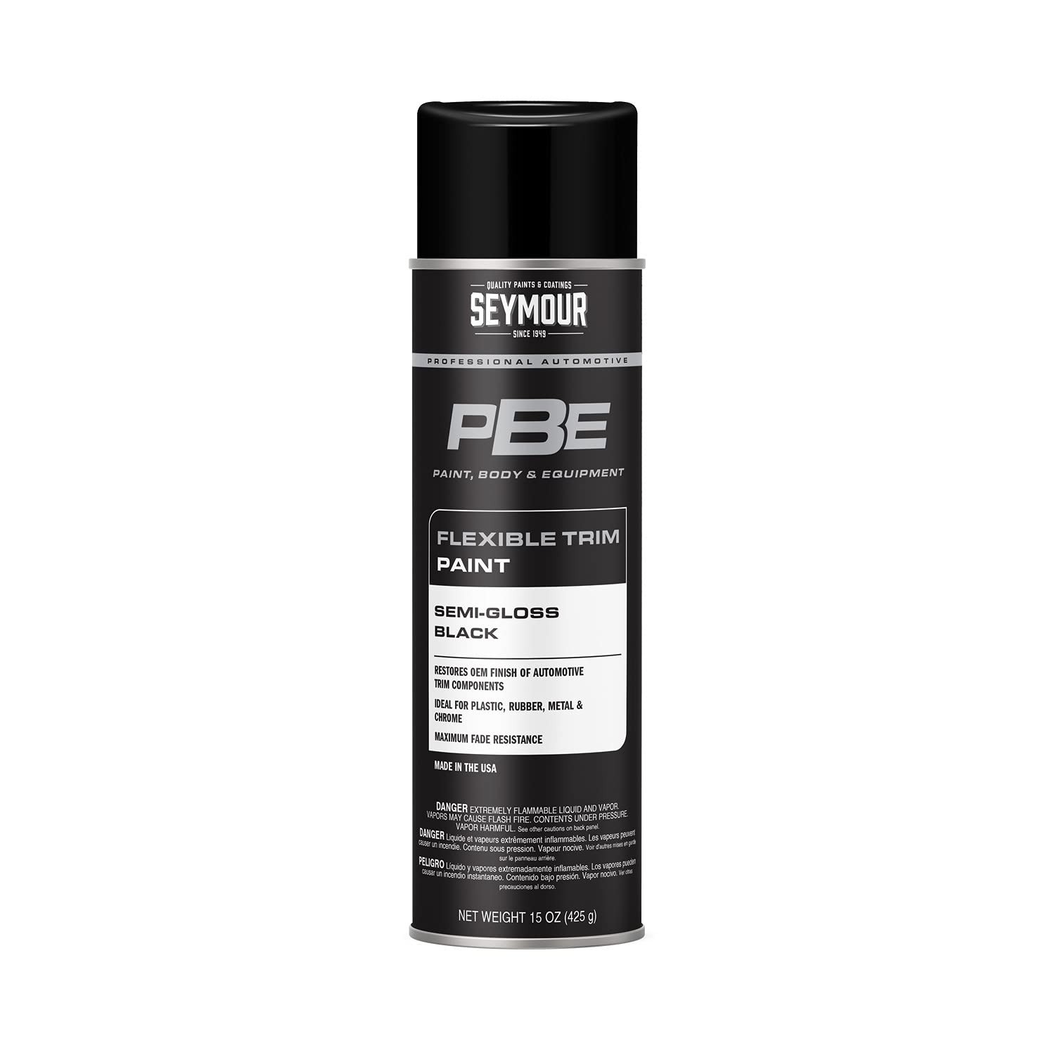 Professional Trim Spray Paint – Semi-Gloss Black, 20 oz, Quick-Dry Finish, Durab