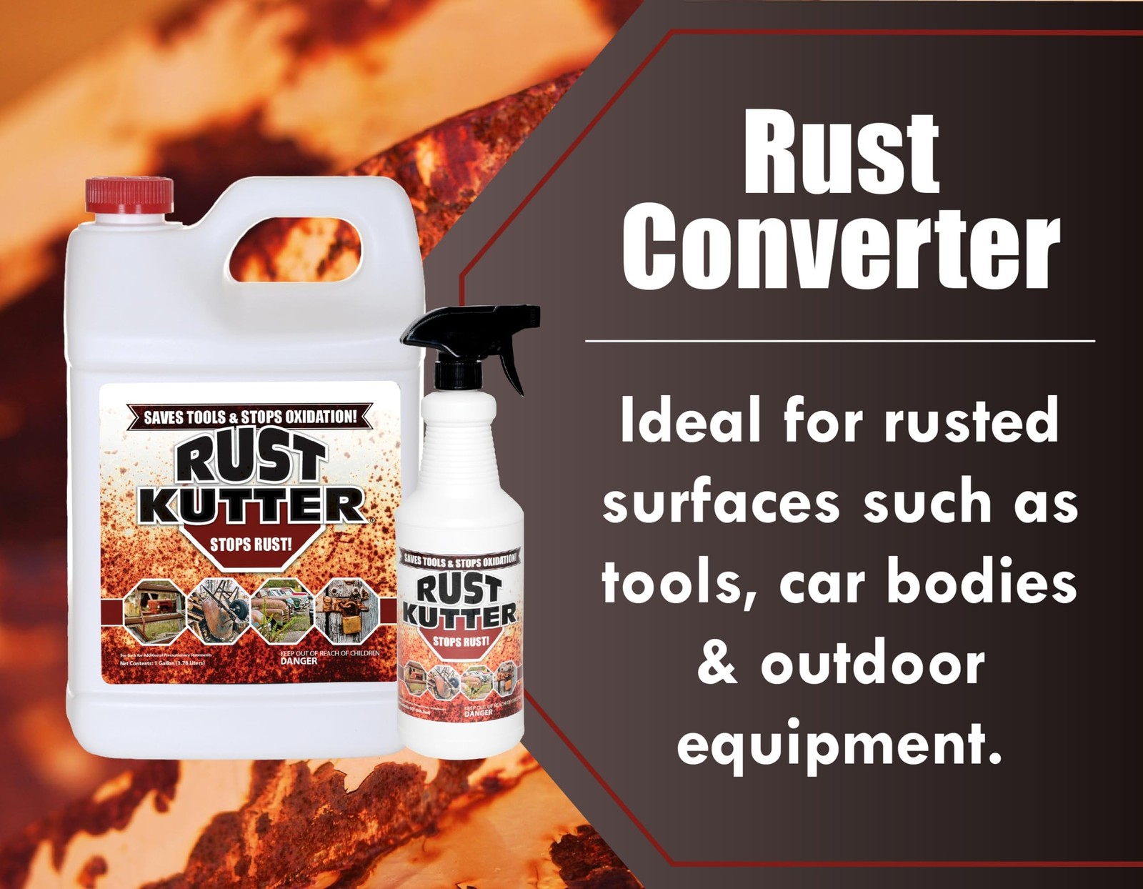 Rust Kutter – Stops Rust and Converts Rust Spots to Leave A Primed Surface Re…