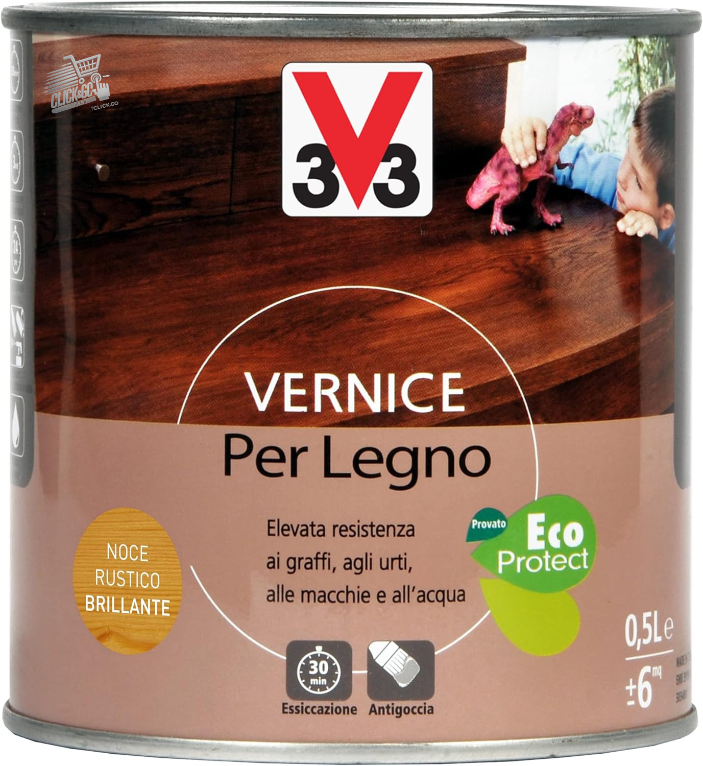 Glossy Rustic Walnut Wood Paint 0.5L