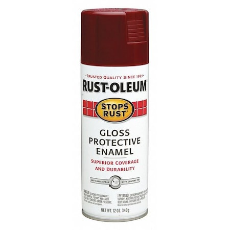 Rust-Oleum 7768830 Spray Paint, Burgundy, Gloss, Solvent, 12 Oz