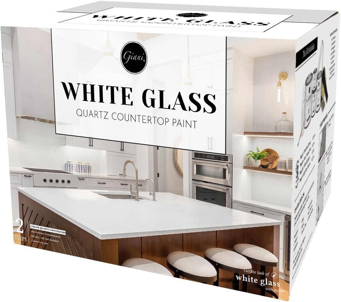 Low Odor & Eco-Friendly Epoxy Quartz Countertop Paint – White Glass Finish