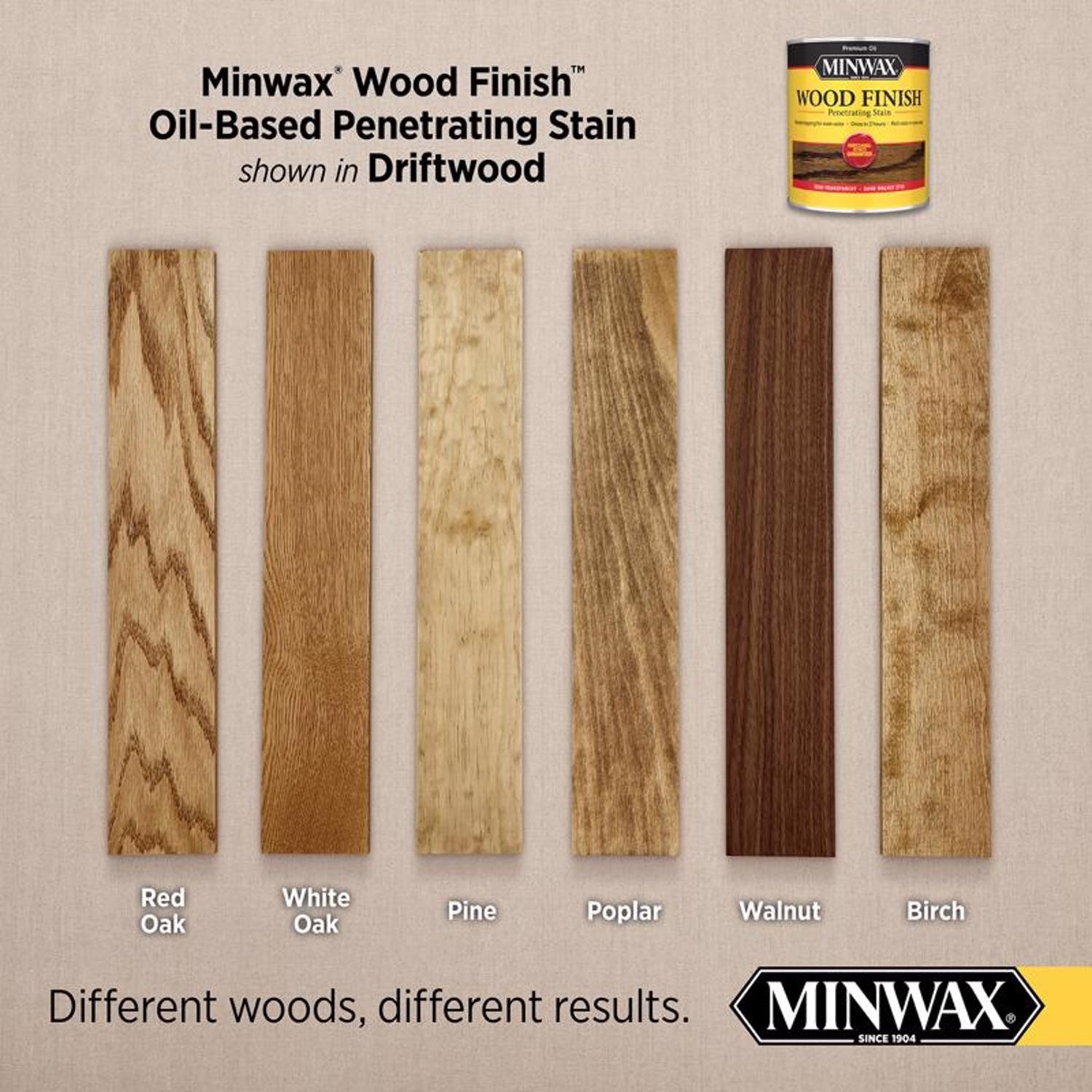 Minwax Wood Finish Semi-Transparent Driftwood Oil-Based Stain 1 qt. (Pack of 4)