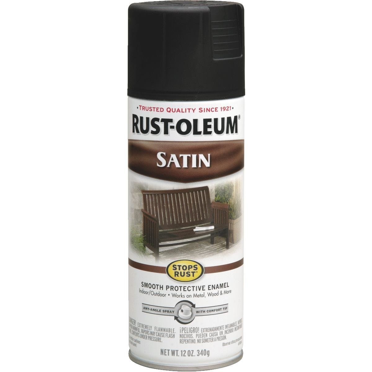 (Case of 6) Rust-Oleum Stops Rust Decor Satin Spray Paint Black