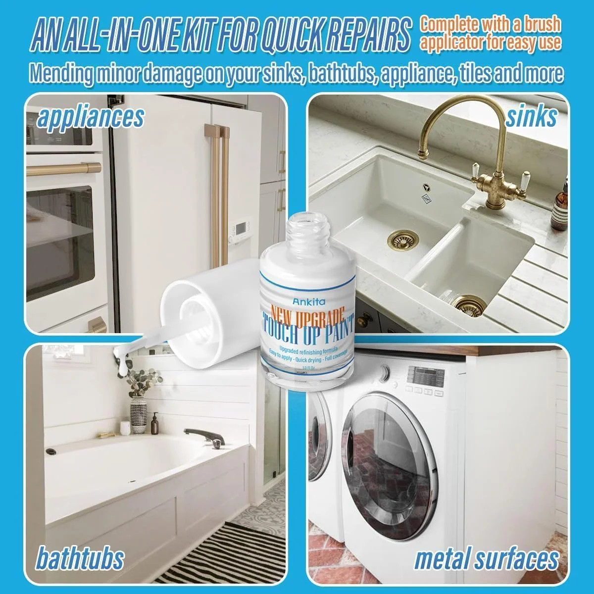 High-Gloss Touch-Up Paint for Sinks and Tubs – Effortless Repairs in Gloss White