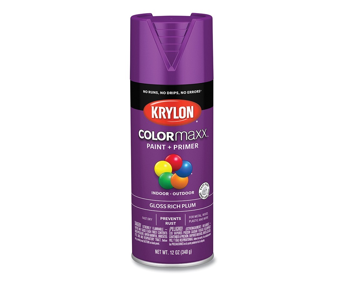 KRYLON 5536 COLORmaxx Spray Paint, Gloss, Plum, 12 oz, Aerosol Can
