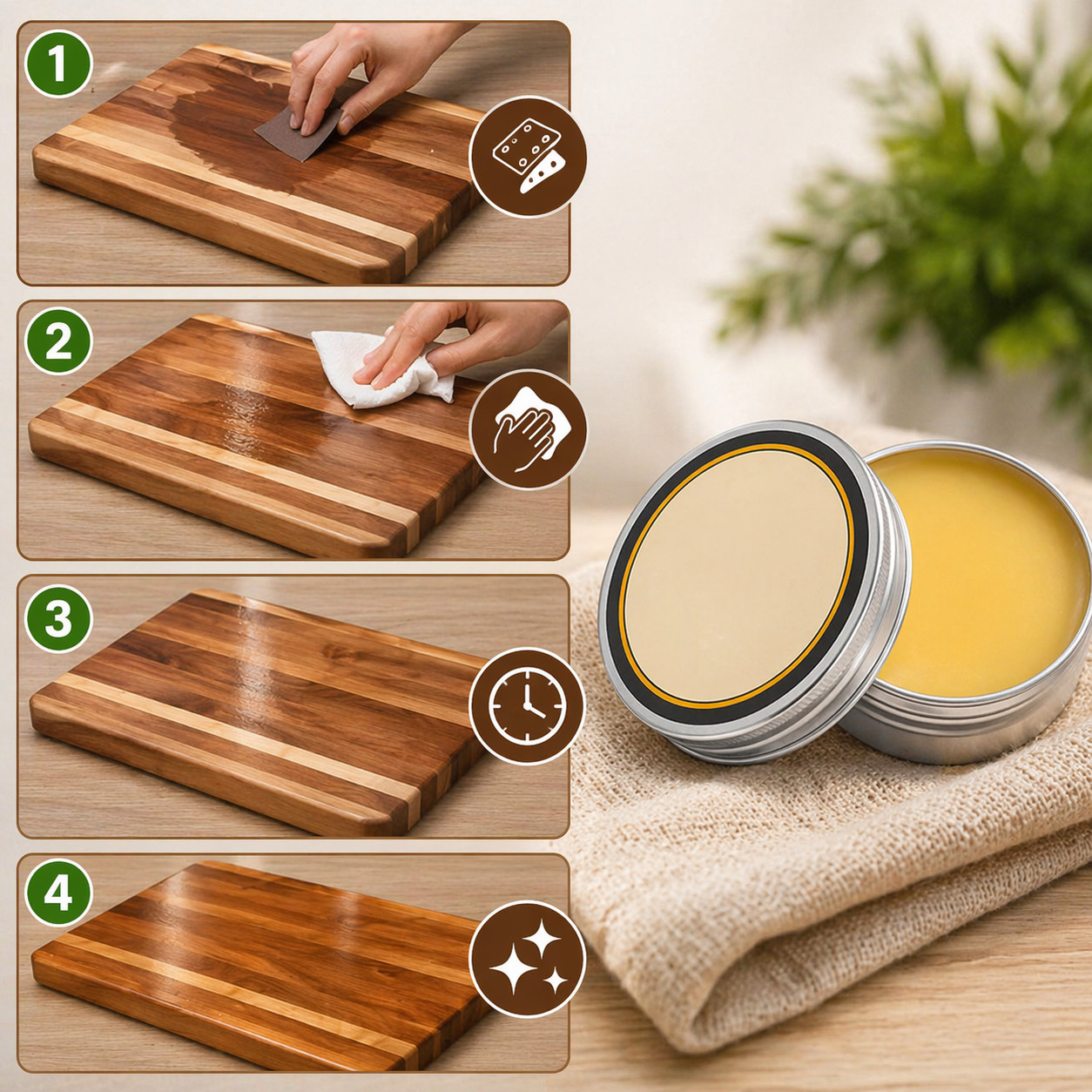 Food Grade Cutting Board Oil Furniture Wax Wood Conditioner Butcher Block Polish