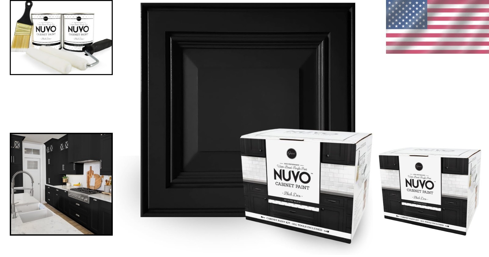 All-Inclusive Cabinet Makeover Kit: Black Deco, 100 Sq Ft, 1-Day Transform