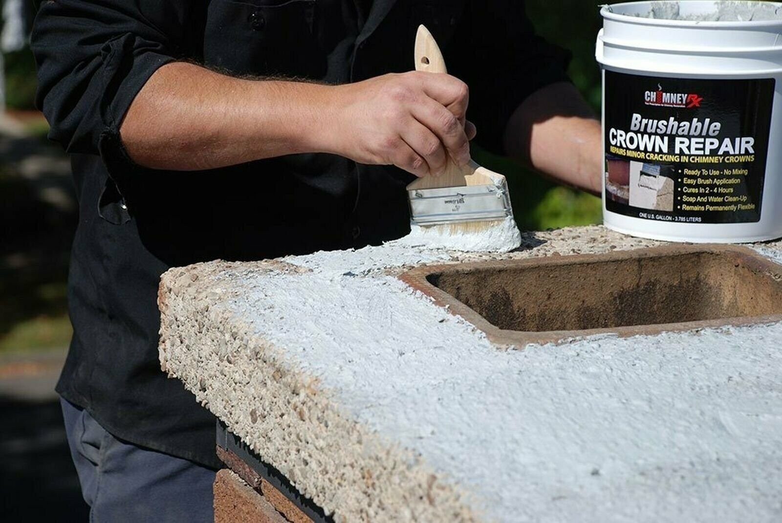CHIMNEYRX Brushable Chimney Crown Repair, 2 Gallon