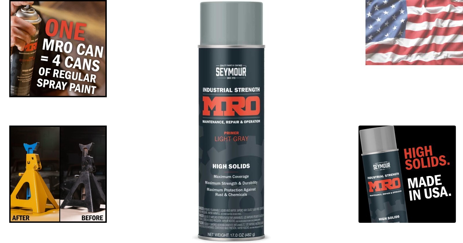 Eco-Friendly 17 oz Light Gray High Solids Spray Paint – Rust Protective Coating