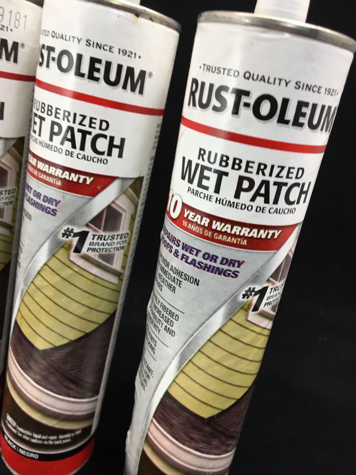 RUBBERIZED WET PATCH 10.1 OZ REPAIR ROOF FLASHING BLACK RUST OLEUM® #1 CARTRIDGE