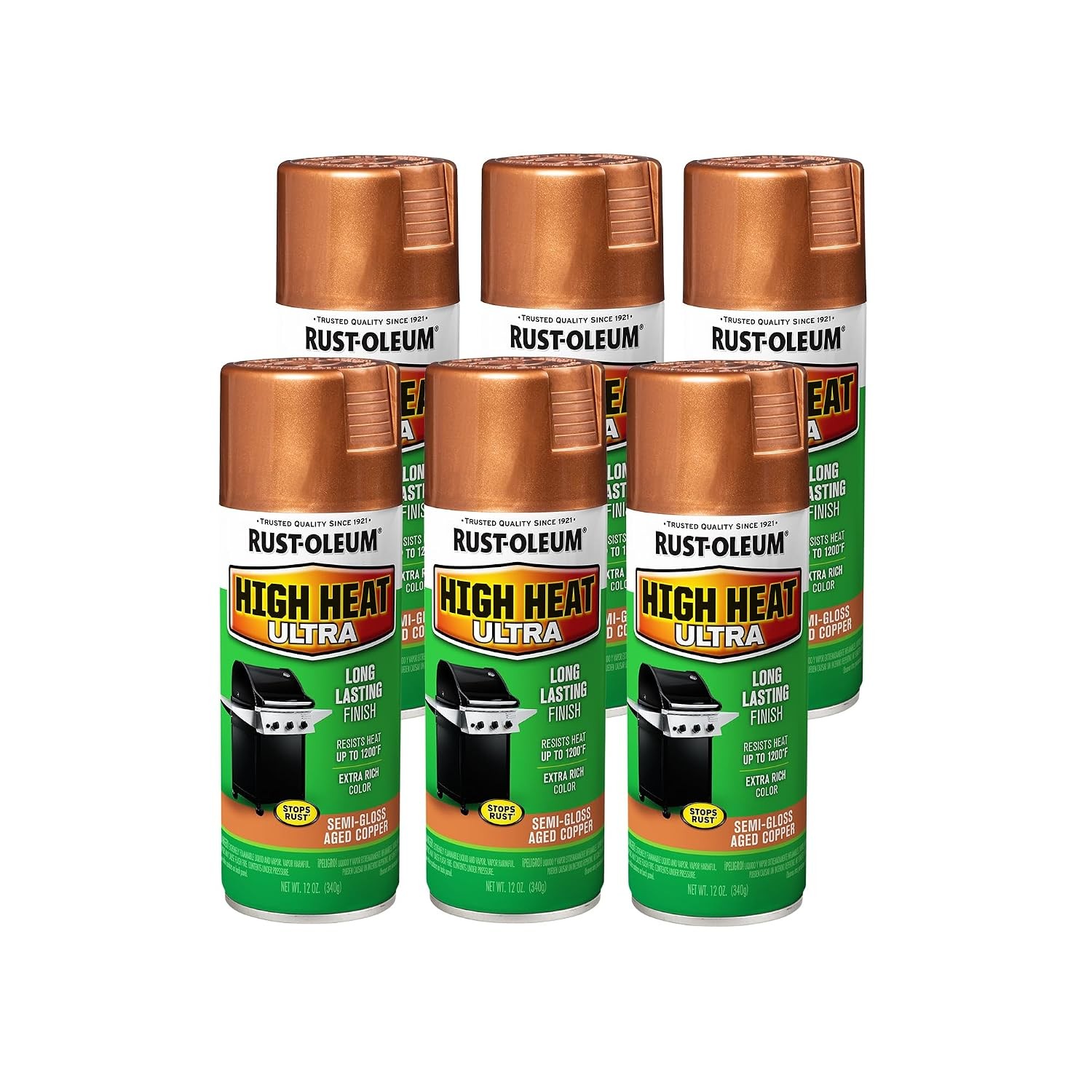 Rust Oleum High Heat Silver Spray Paint 12 oz Can 270201 Ultra Spray