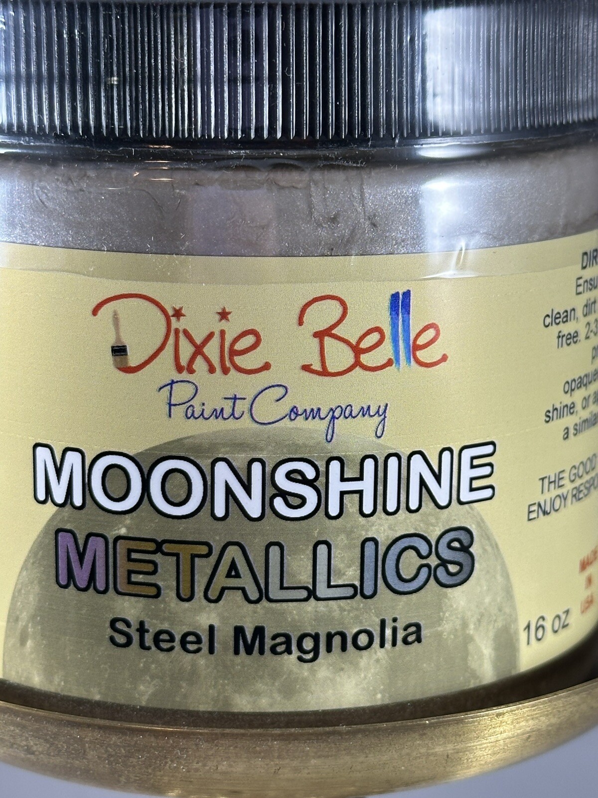 Dixie Belle Moonshine Metallics Paint/ Steel Magnolia, 16 oz, Never opened
