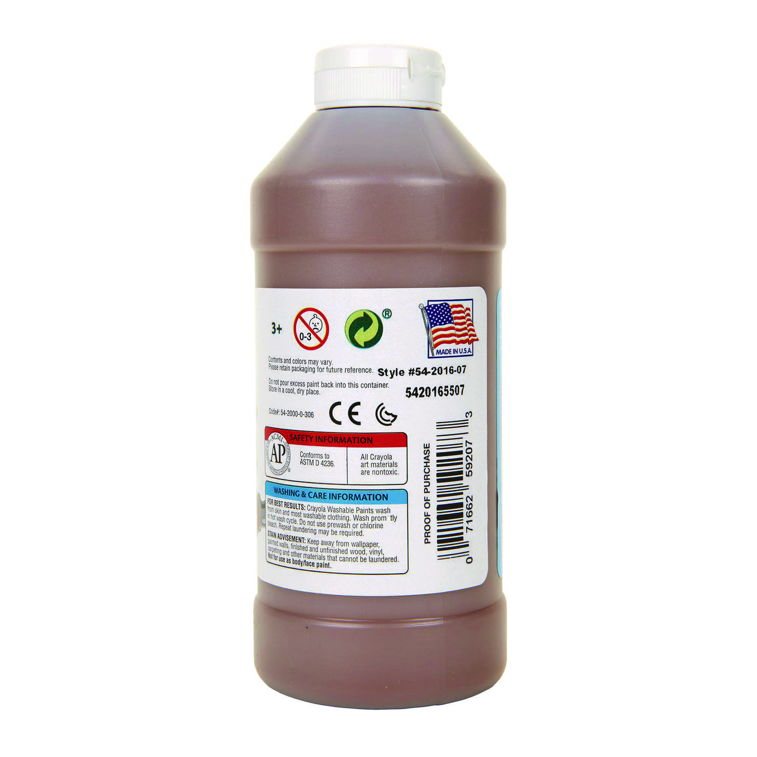 Crayola® Washable Paint, Brown, 16 oz
