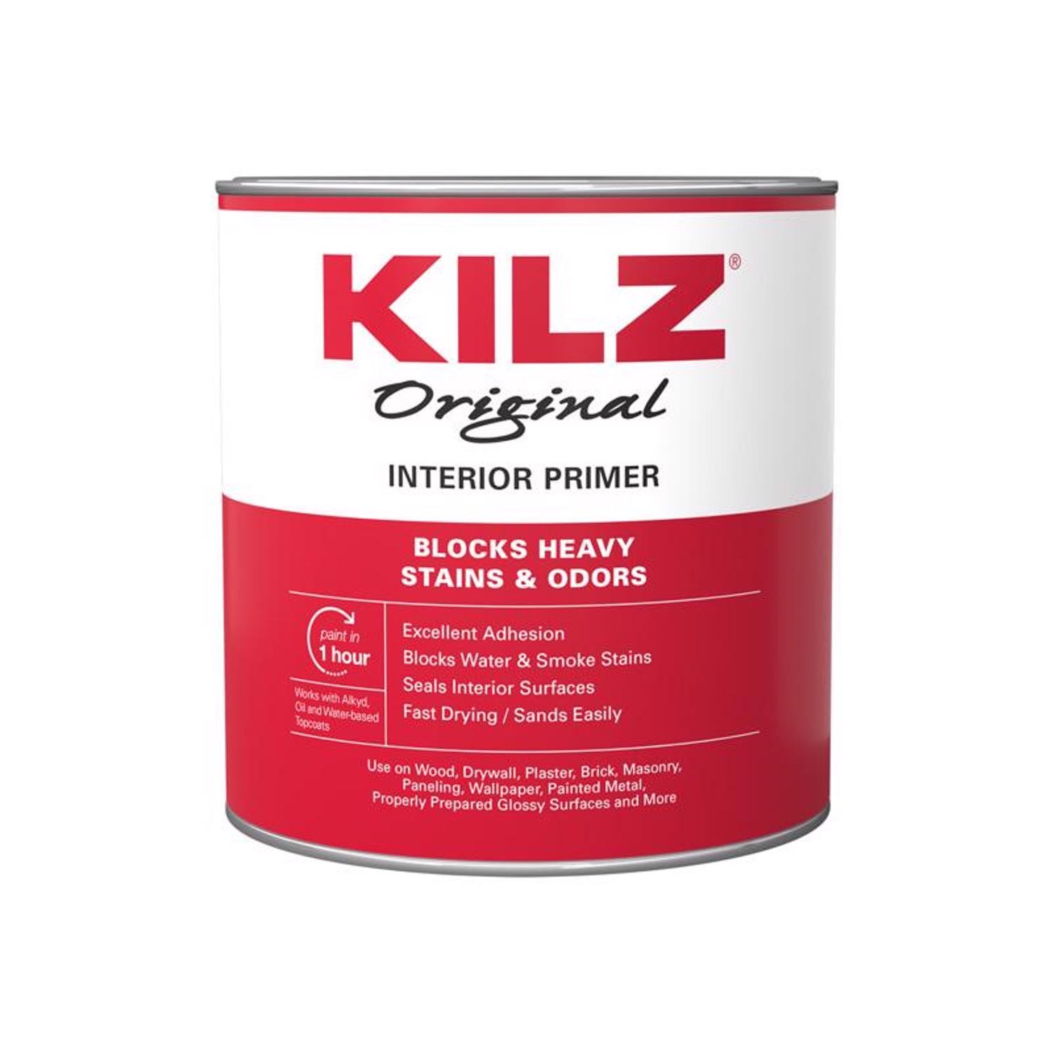 KILZ 10002 Almond Mild Scent Oil Base Primer Sealer 1 qt. (Pack of 6)
