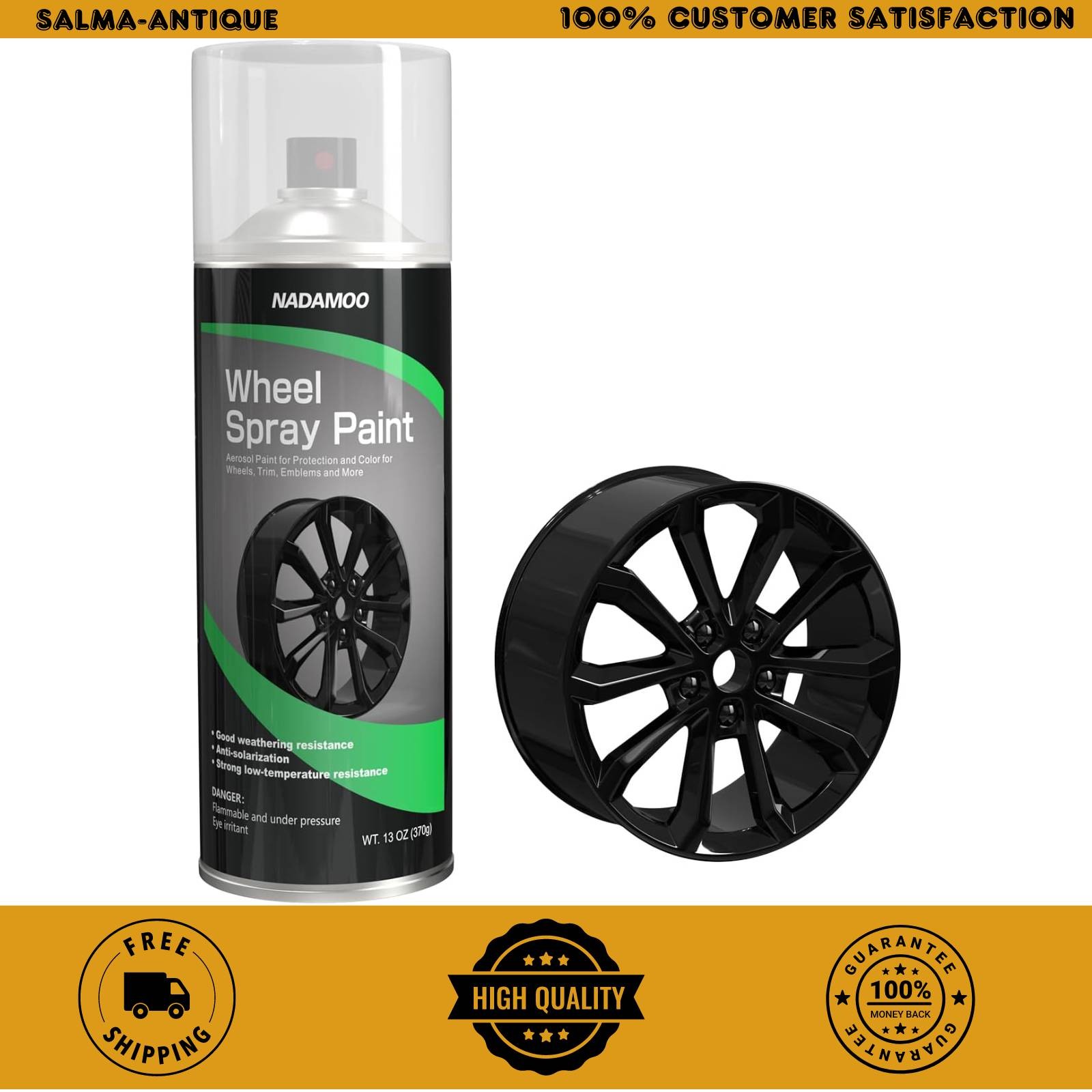 NADAMOO Aluminum Wheel Paint Protective Gloss Spray for Rims & Auto Parts 400ml