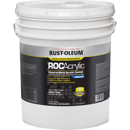 Rust-Oleum 316540 Acrylic Enamel Coating, Silver Gray, 5 Gal