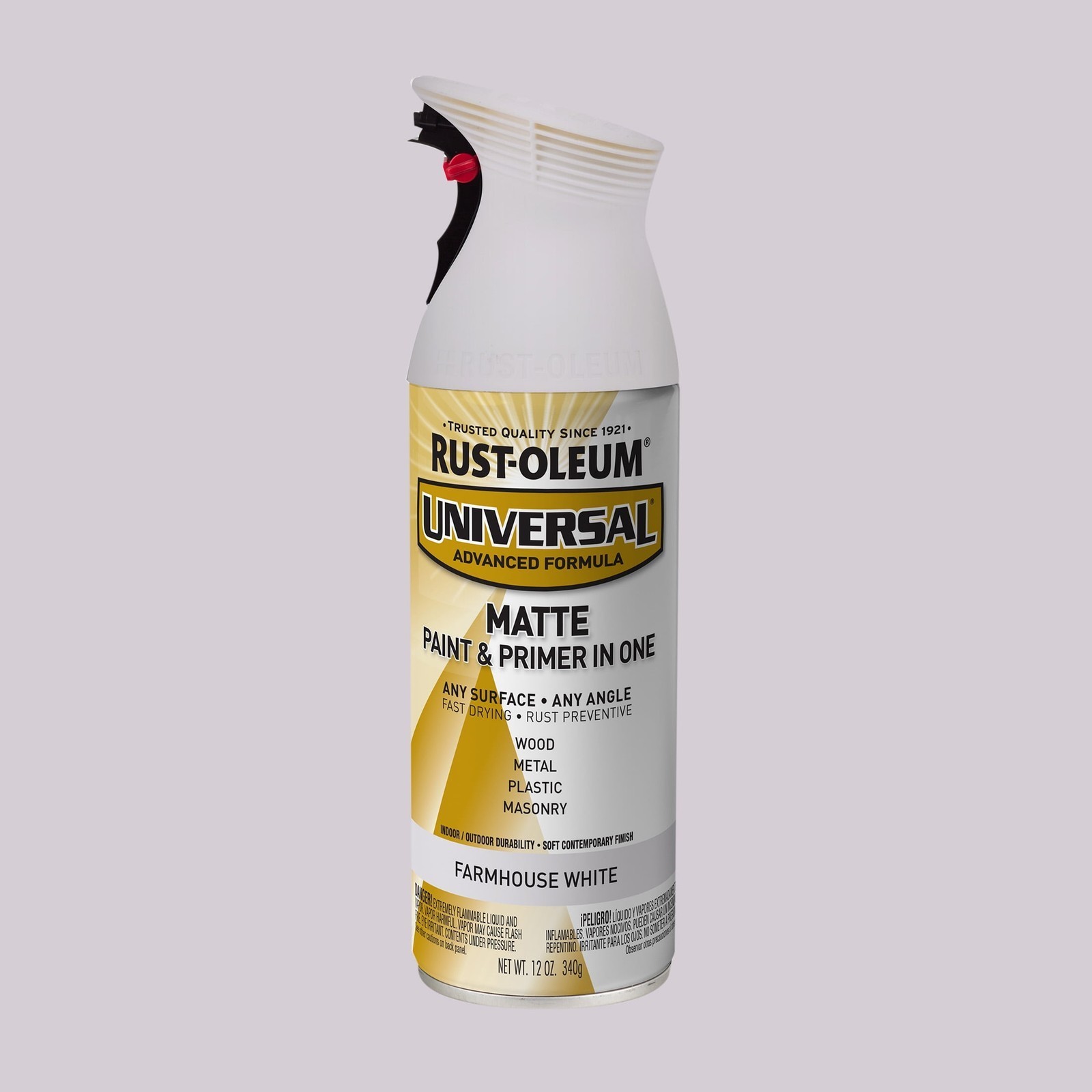 Universal White Paint & Primer Spray 12 oz W/ UV Resistant & Smooth Finish