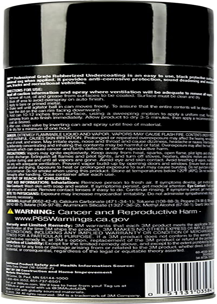 Heavy-Duty Durable Matte Rubberized Undercoating – 16 oz. Aerosol – Black