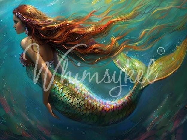 Nadia (Mermaid) | Decoupage Tissue Paper | Furniture | Arts & Crafts | 21×29 or