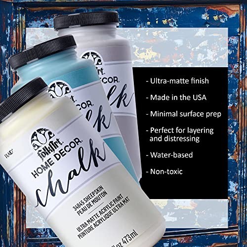Chalk Paint 16 Ounce White Ultra Matte Finish for Furniture Wood Glass Metal