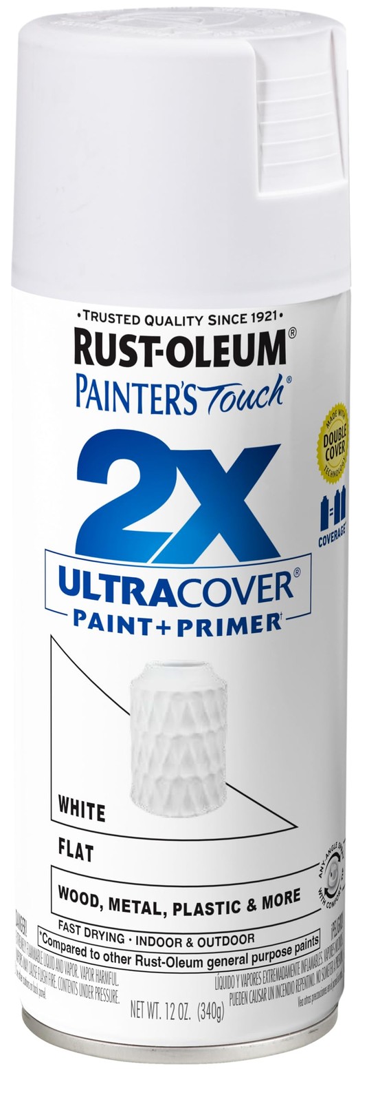 Rust-Oleum 249126 Painter’s Touch 2X Ultra 12 Ounce (Pack of 1), Flat White
