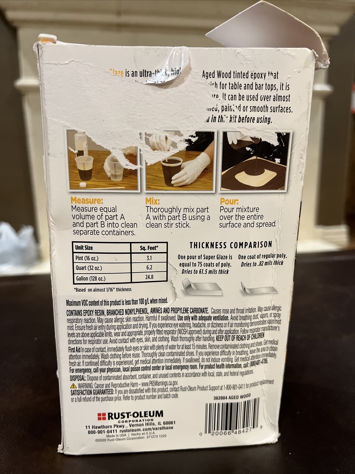 Varathane Super Glaze Pour-On High Gloss Epoxy Quart Aged Wood,