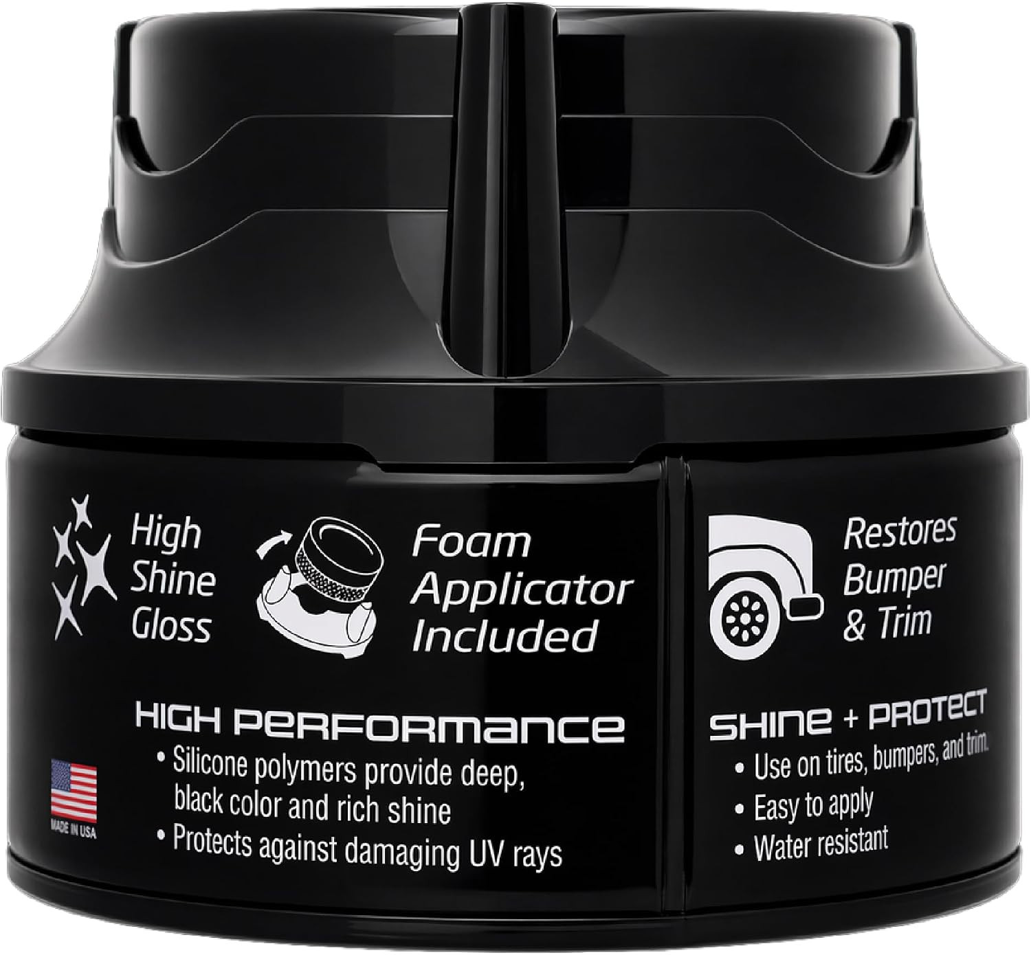 Tire Wax – Long Lasting Tire Gel for Black Glossy Tires, Water