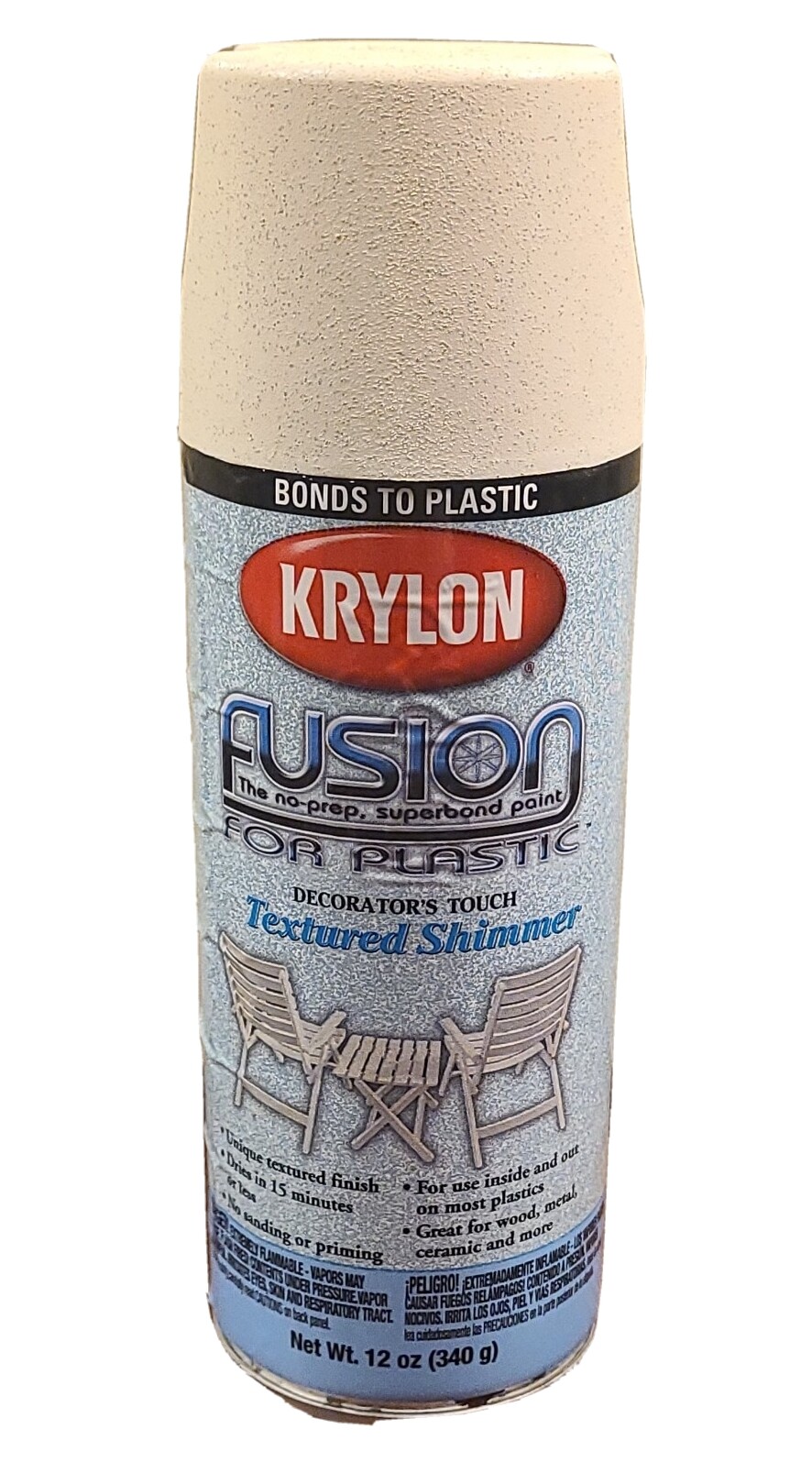 Krylon Fusion for Plastic Aerosol Spray Paint 2524 WHITE SANDS TEXTURED SHIMMER
