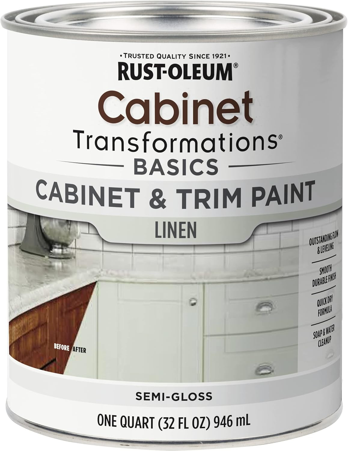 372012 Transformations Basics Cabinet & Trim Paint, Quart, Black