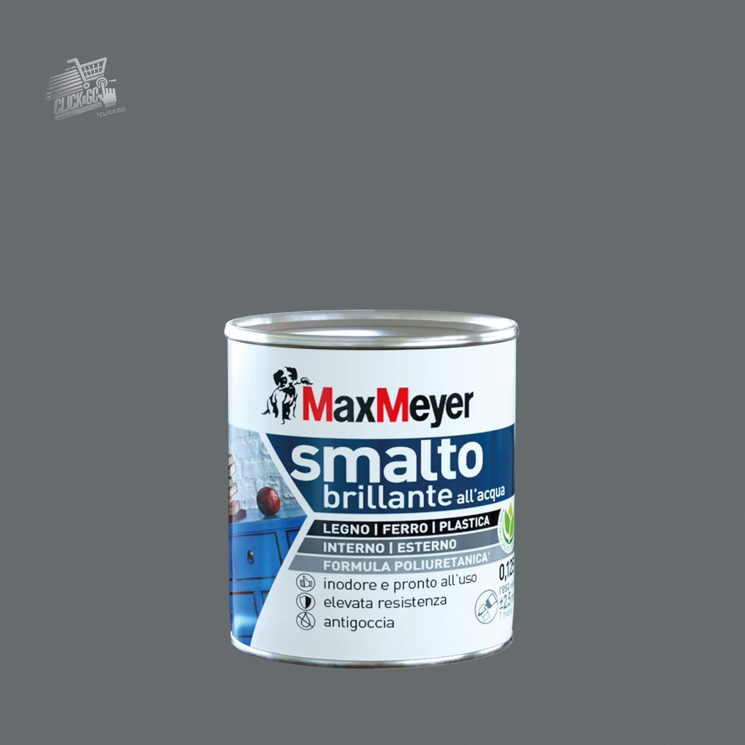 Smoke Grey Glossy Polyurethane Water Enamel 0.125L