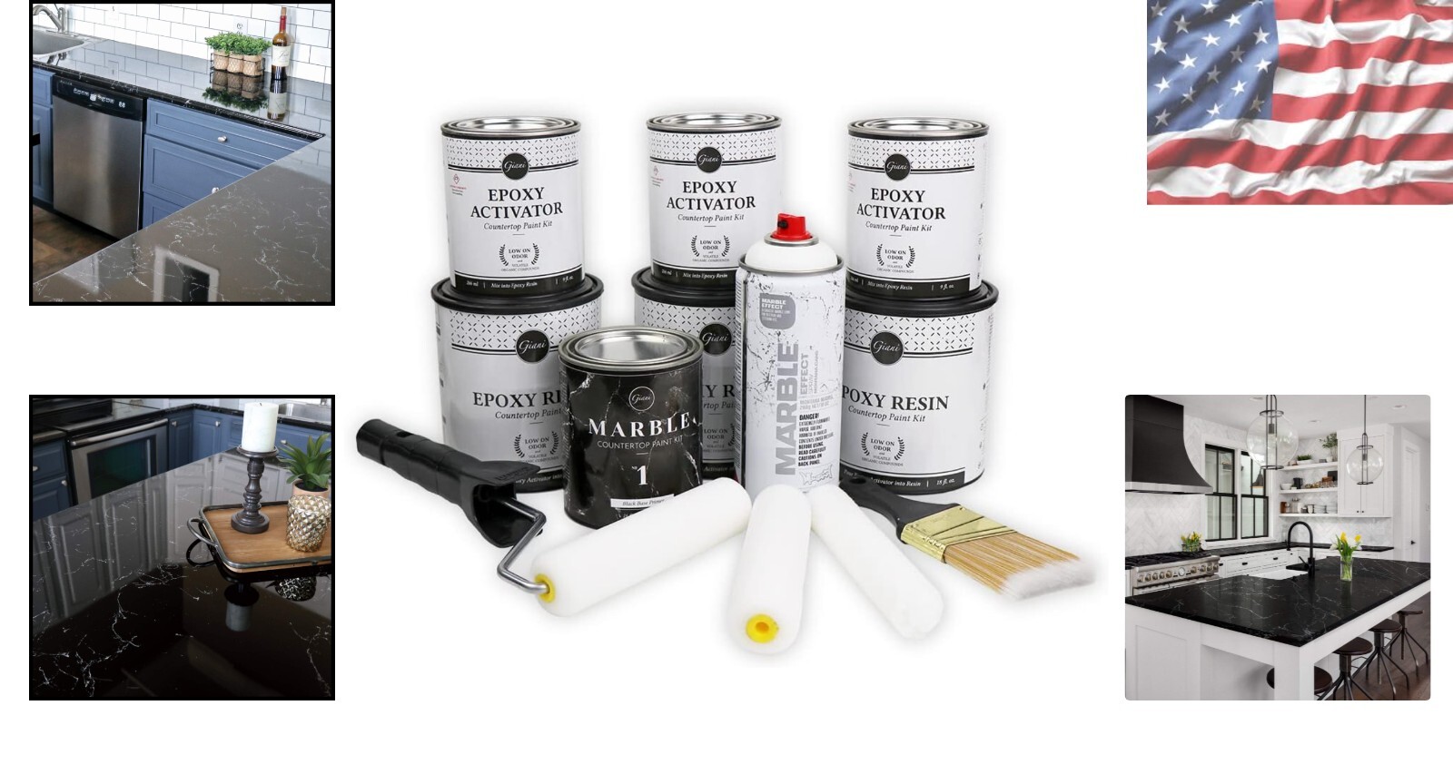 Easy Three-Step Acrylic Countertop Paint Kit – Belgotta Black 110 Fl Oz