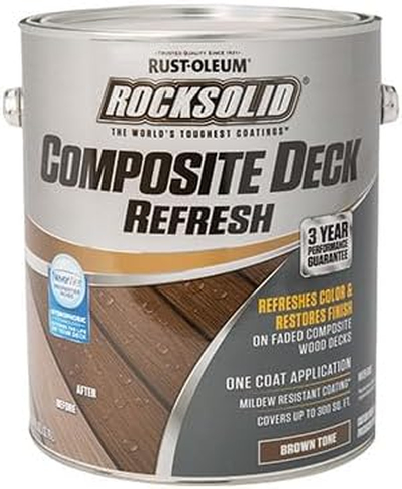 Rust-Oleum 350060 Brown Rocksolid Composite Deck Refresh Stain, 1 Gal