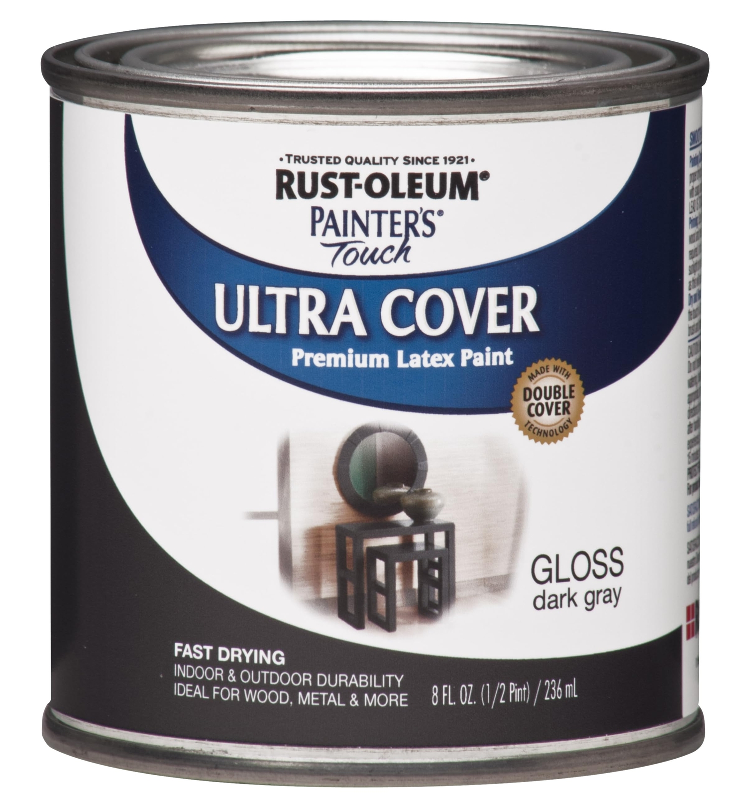 Rust Oleum Painter’s Touch Ultra Cover Gloss Dark Gray Paint 8 Fl Oz