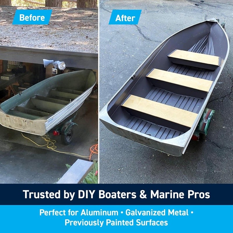 Tough Marine Paint Polyurethane Low Odor UV Resistant Aluminum Metal Boats New