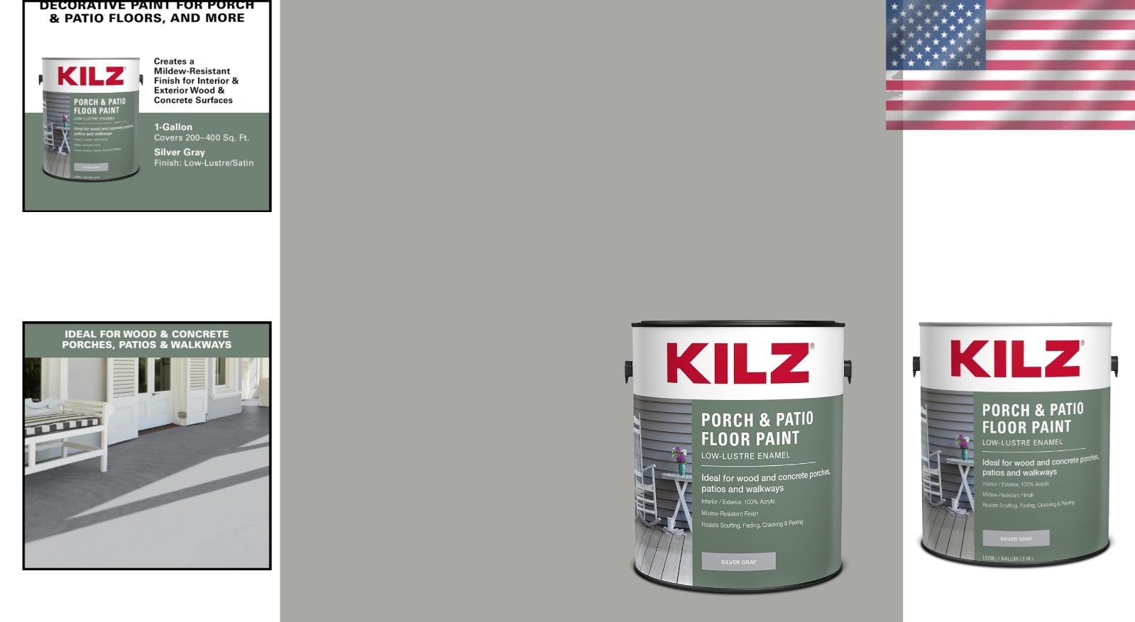 Versatile 1 Gallon Silver Gray Acrylic Latex Floor Paint for Indoor/Outdoor Use
