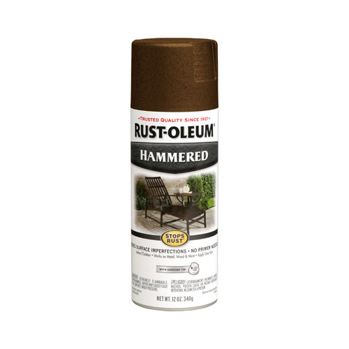 Rust-Oleum 210880 Stops Rust Hammered Spray Paint, Brown, 12-oz. – Quantity 1
