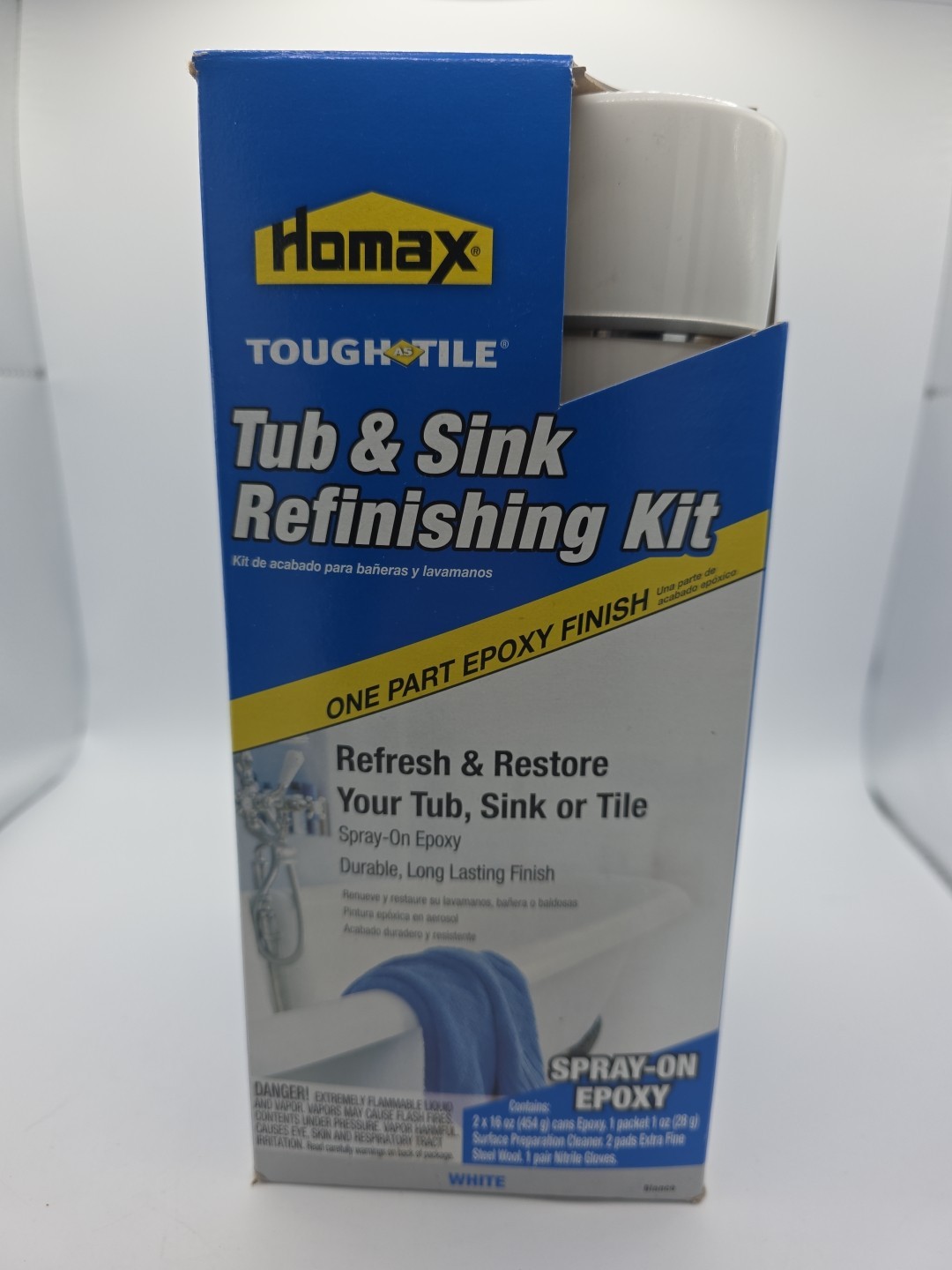 Homax Tough as Tile Tub, Sink and Tile Refinishing Kit Spray On Epoxy White