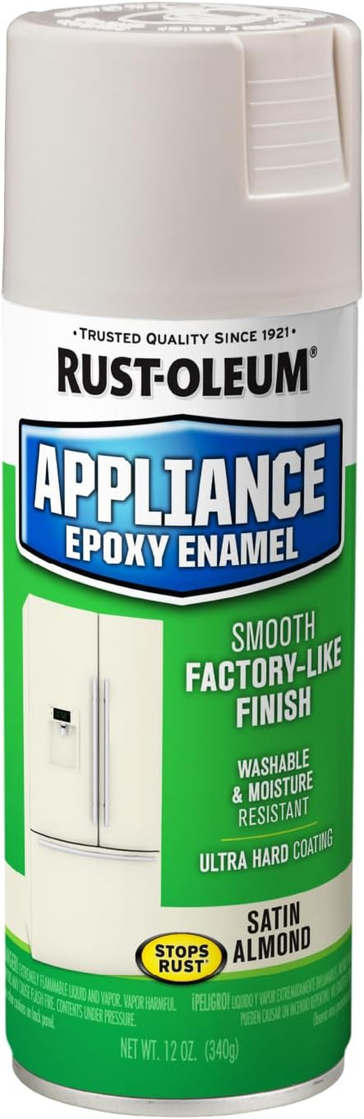 Rust-Oleum 7882830 Specialty Appliance Epoxy Spray Paint, 12 Oz, Almond