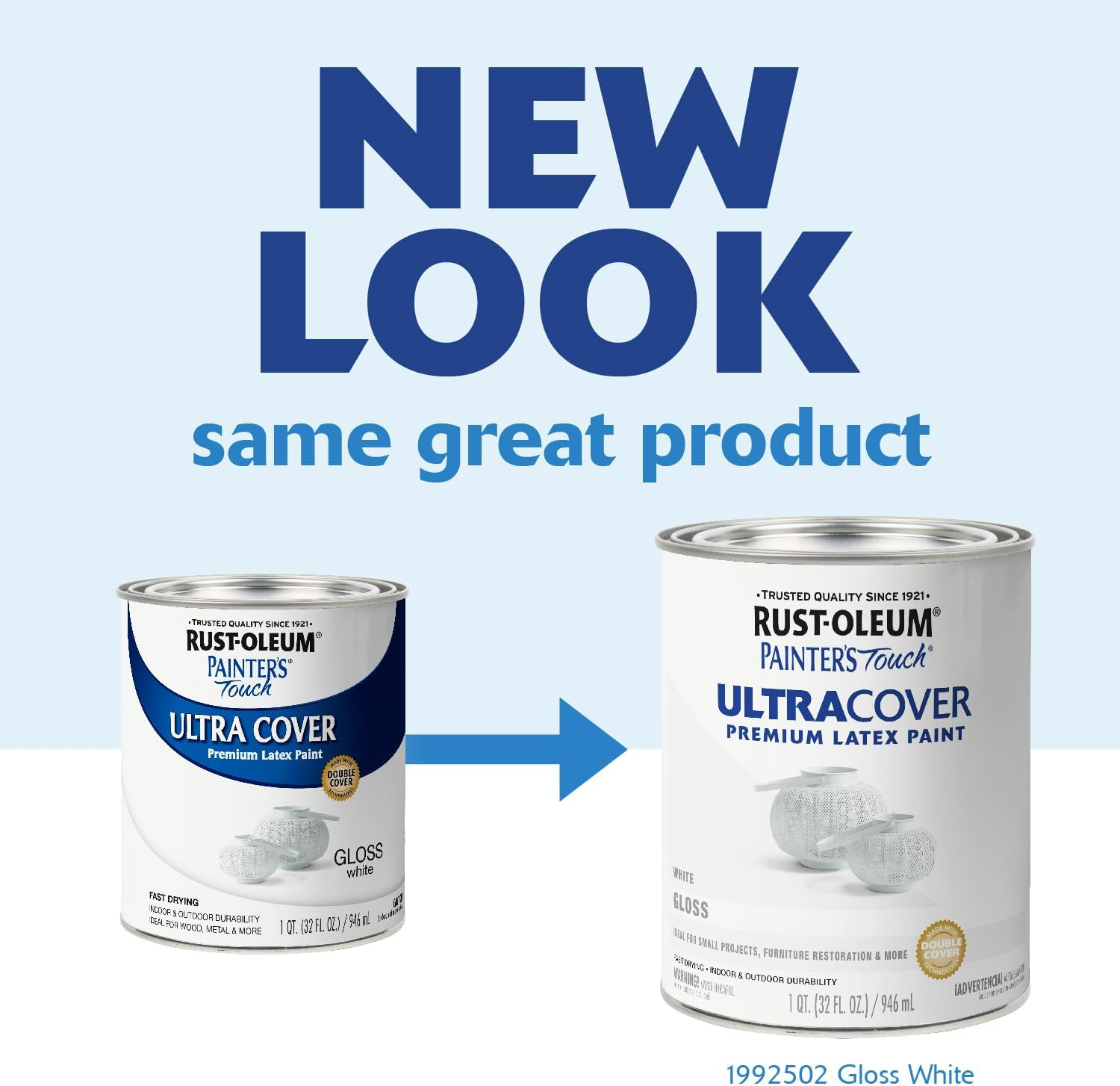 1992502 Painter’S Touch Latex Paint, Gloss White 32 Fl Oz, 1 Quarts (Pack of 1)