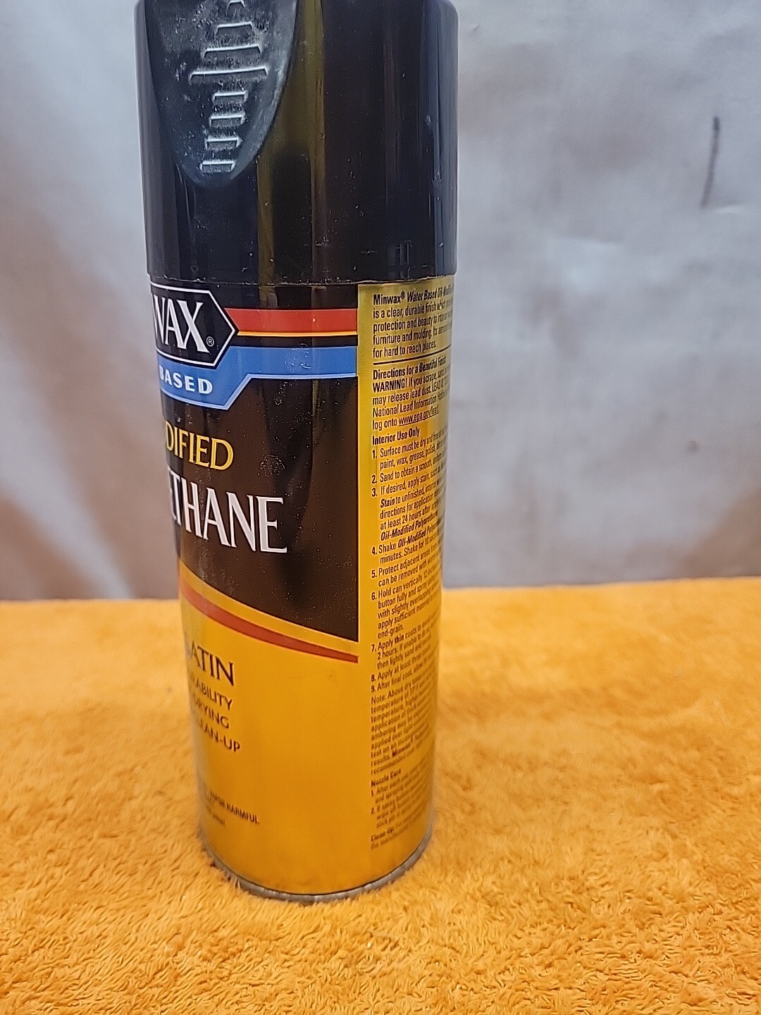 L•Minwax Water Based Oil-Modified Polyurethane Clear Satin Spray 11.5oz Can NOS