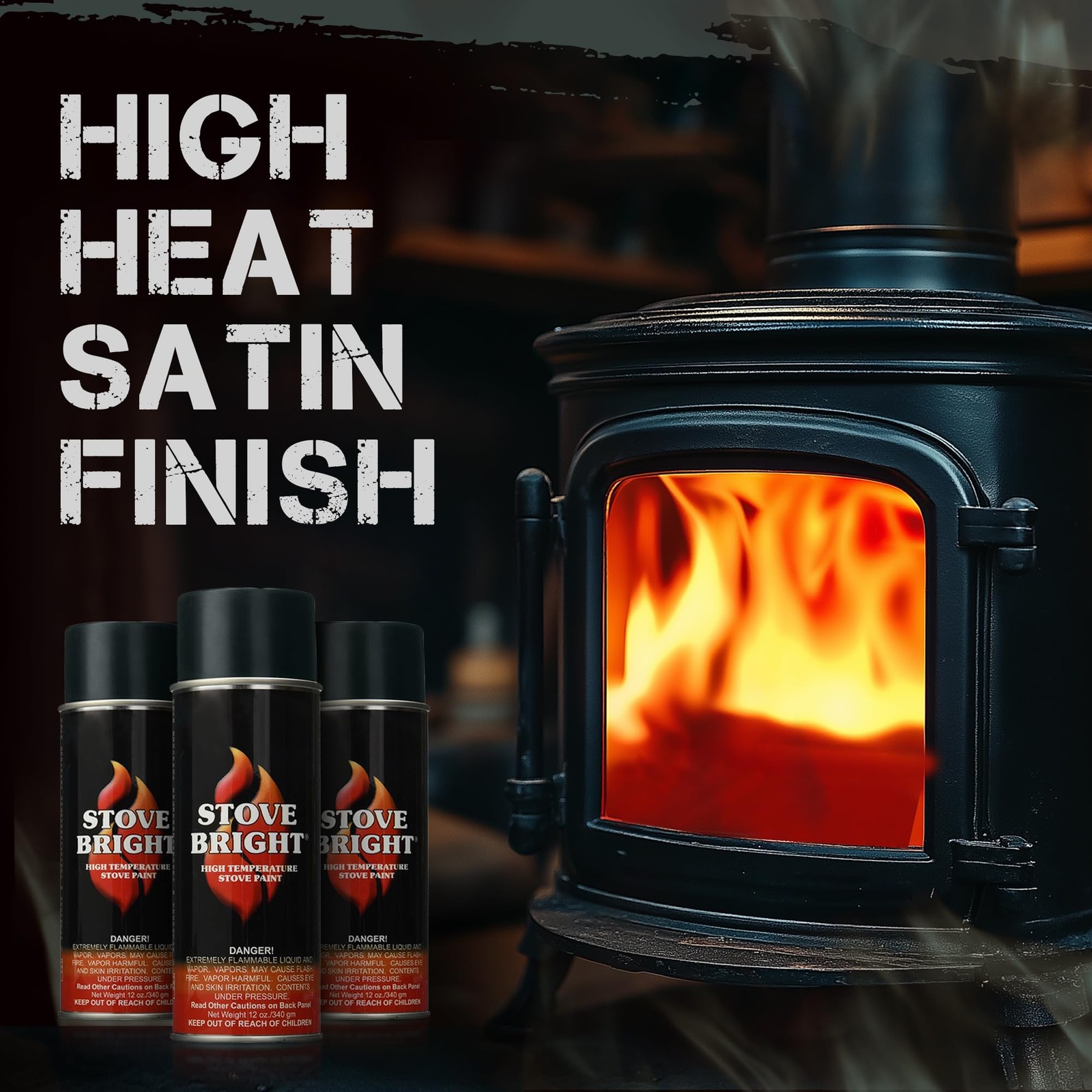 Stove Bright High Temperature Flat Black Stove Paint