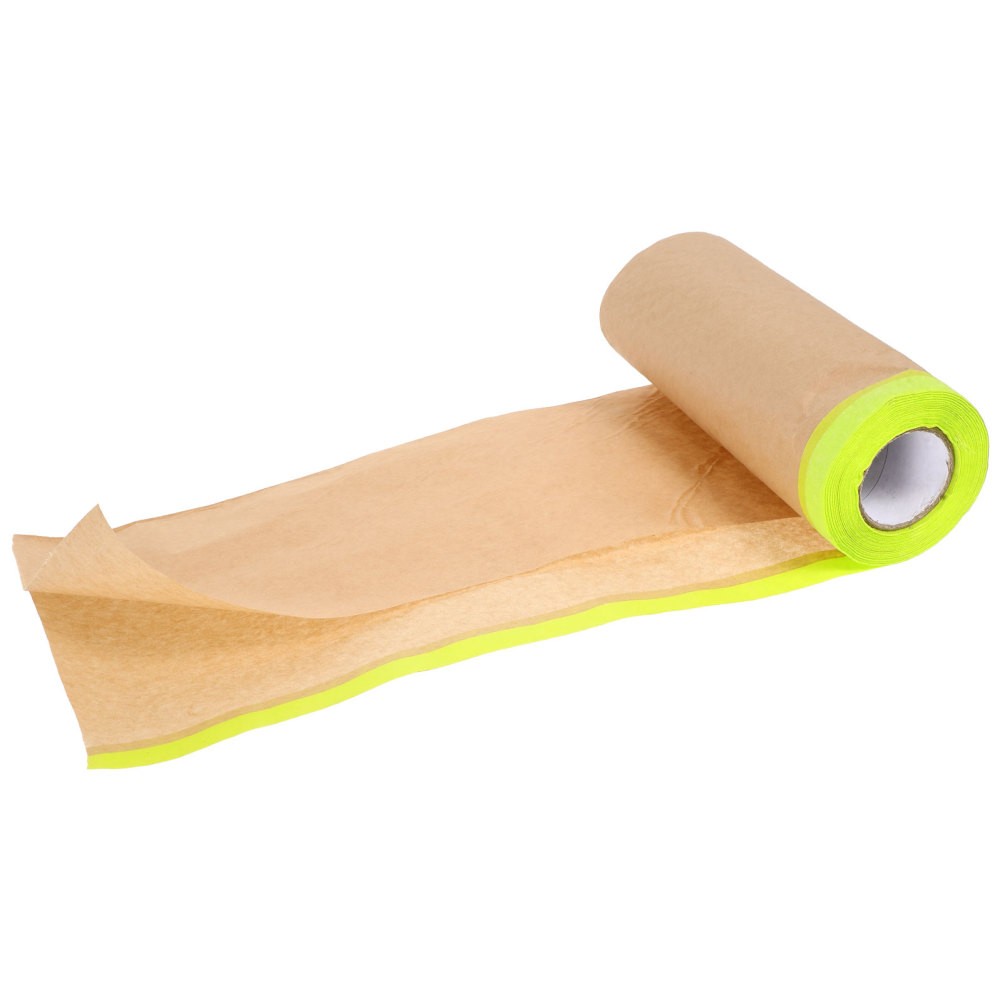 Reusable Light Brown Masking Paper with Tape for Automotive and Home Use
