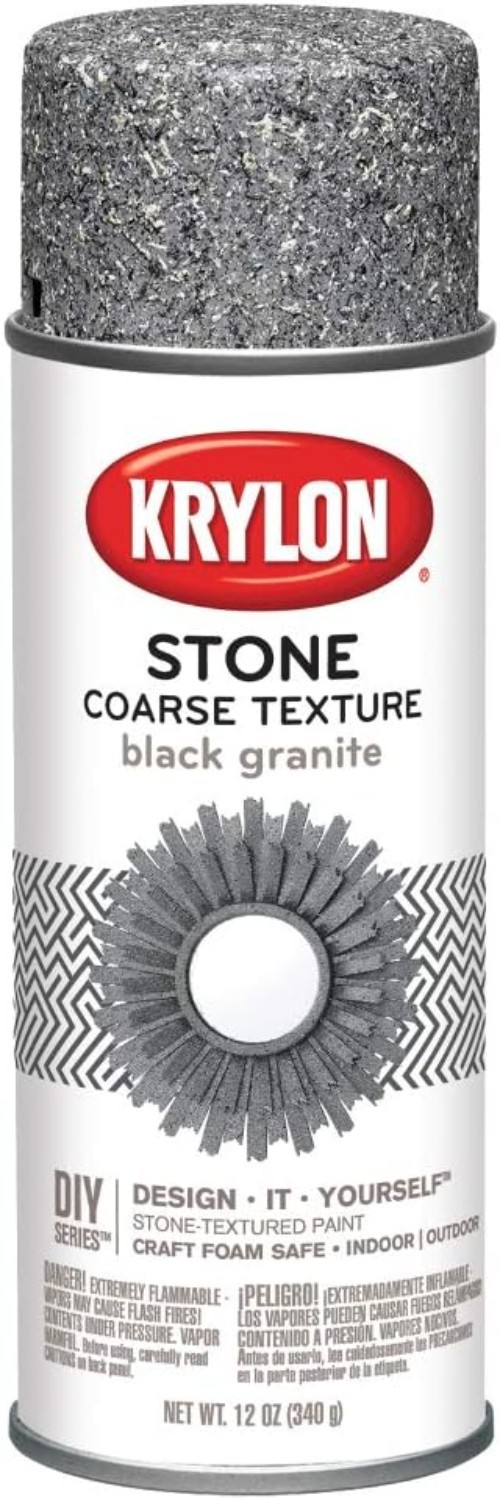 Transform Your Decor with 12oz Coarse Stone Texture Spray Paint – Black Granite