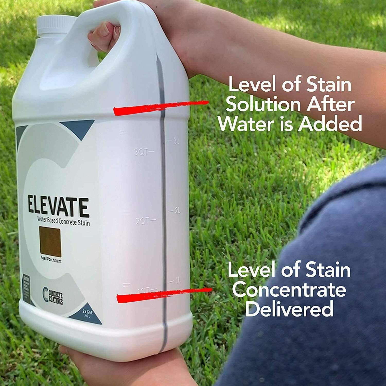 Elevate Water Based Concrete Stain, Carrara White, Organic, Makes 1 Gallon