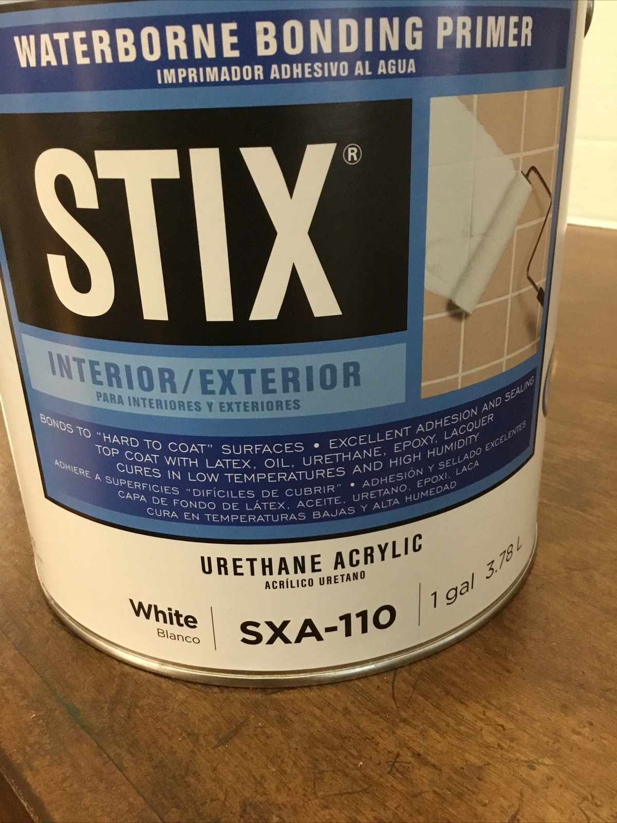 INSL-X Stix Bonding Primer Urethane Acrylic SXA-110 White Int/Ext Gal. Lid Dente