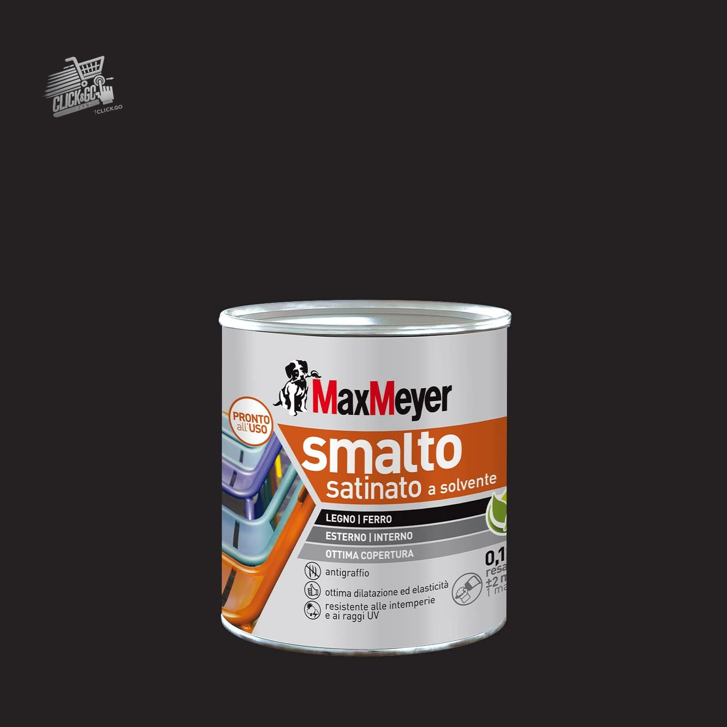 Solvent Enamel for Iron and Satin Wood BLACK R9005 0.125L