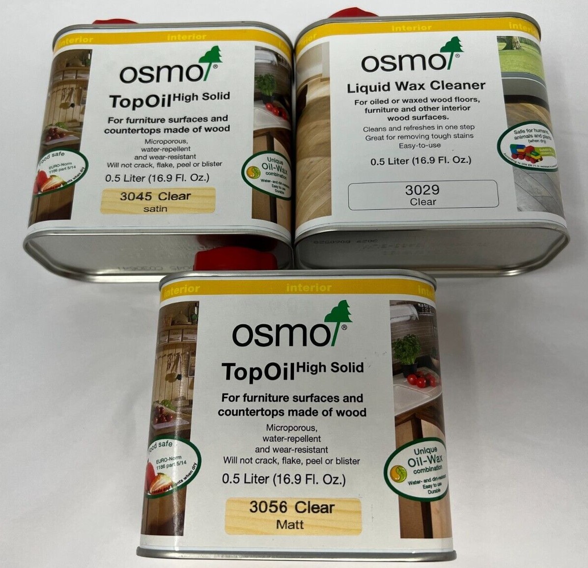 1 Can of Osmo Topoil High Solid Wax Wood Finish .5 Liter Can 3 Shades Available